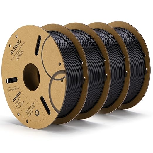 ELEGOO PLA Filament 1.75mm Black 4KG, 3D Printer Filament Bulk Dimensional by ELEGOO