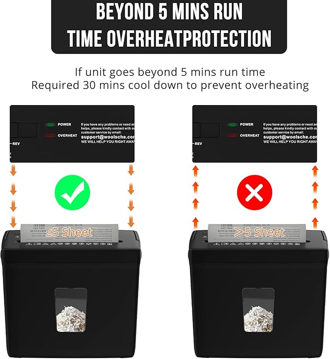 Suntiko Paper Shredder for Home Use, 5 Sheets Small Cross Cut Paper Shredder - Image 7