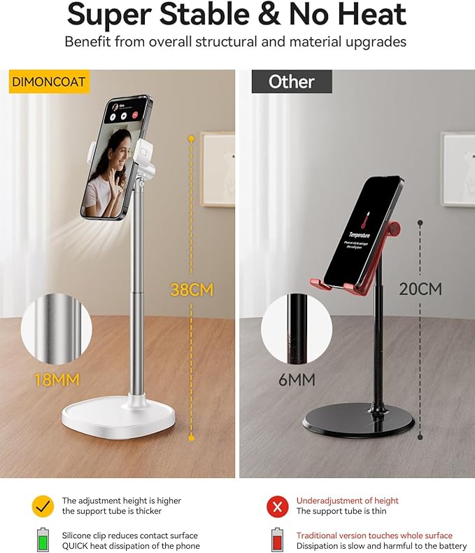DIMONCOAT Adjustable Aluminum Alloy Cell Phone Stand - Image 3