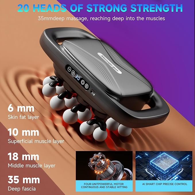 Fakosre Upgraded 20-Head Massage Gun Set, Deep Tissue Massager Muscle Massage - Image 2