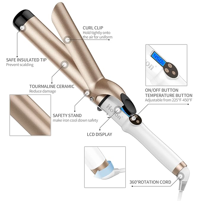 Hoson 1 1/2 Inch Curling Iron Large Barrel, 1.5 Inch Long Barrel Curling Wand - Image 6