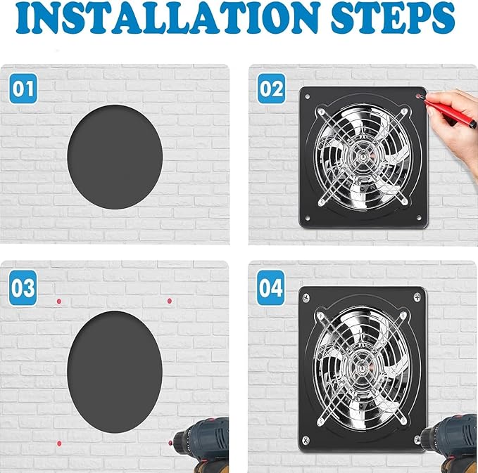 Aydomer Exhaust Fan 40W Through-wall installation Ventilation Fans 110V Exhaust - Image 7