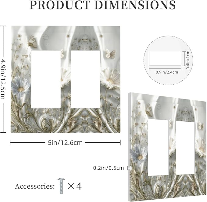 Bvtewkhz Boho Floral Wild Flower 2 Gang Double Rocker Decorative Light Switch - Image 5