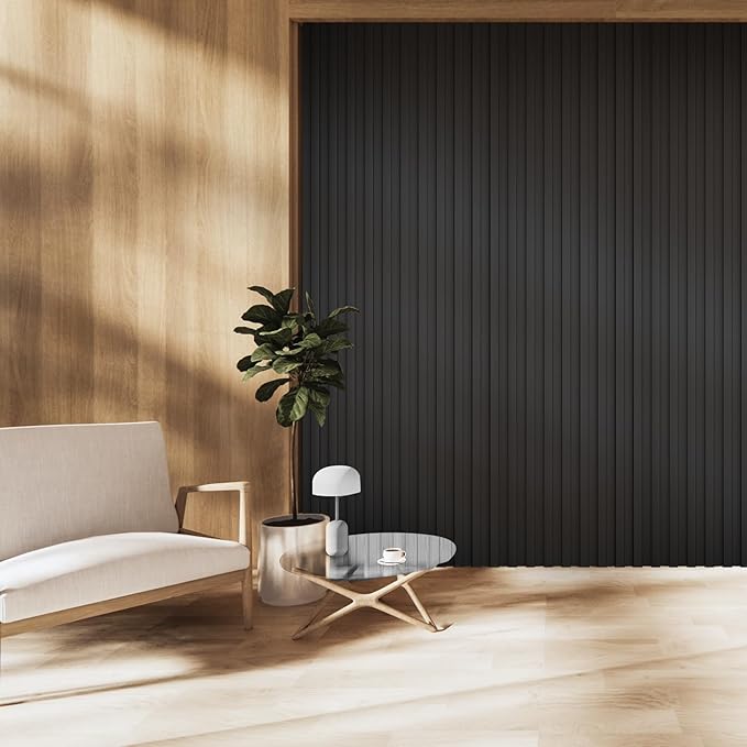 OUZUGIE WPC Acoustic Slat Wall Paneling, Living Room, TV Background, Study Room - Image 2