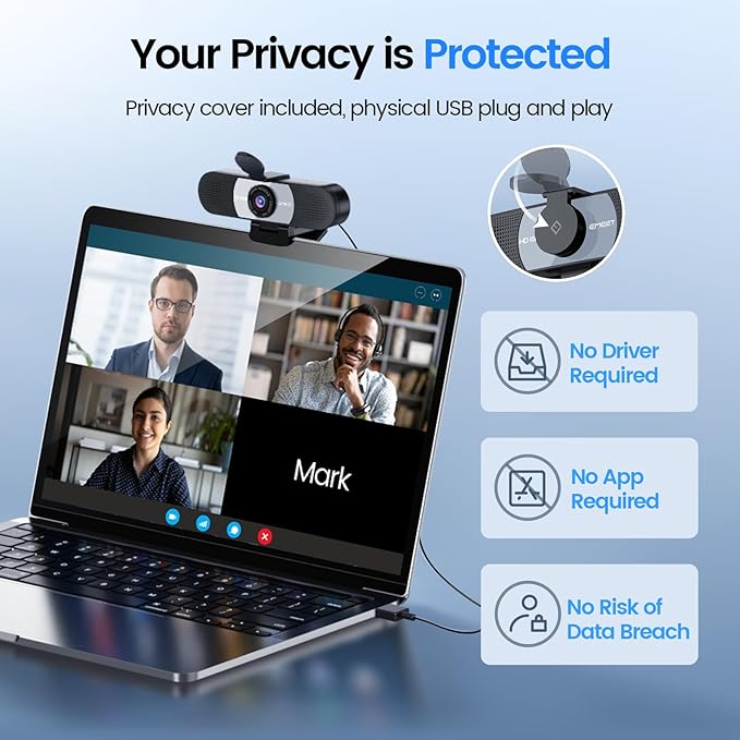 EMEET 1080P Webcam, C960 Web Camera - Image 5
