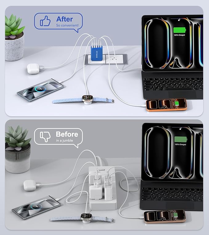 60W USB C Wall Charger Block, 5-Port C Charger Fast Charging Block PD Power - Image 7