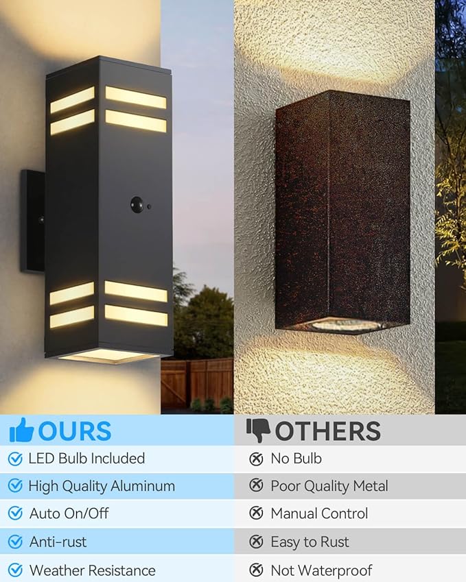 Zinola Motion Sensor Outdoor Lights, Modern Outdoor Wall Lights - Image 7
