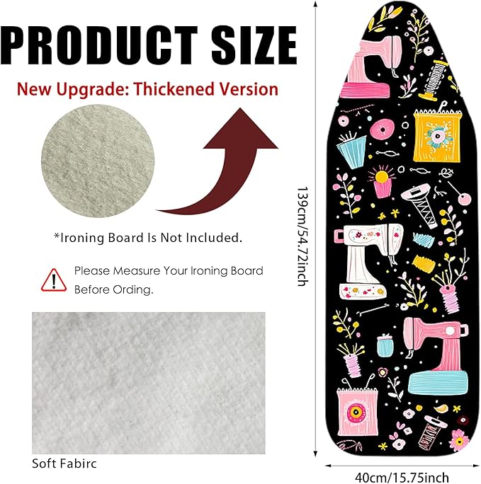 Nuxovilar Ironing Board Cover Needle Cotton 15x54 Inches | Ironing Board Cover - Image 3