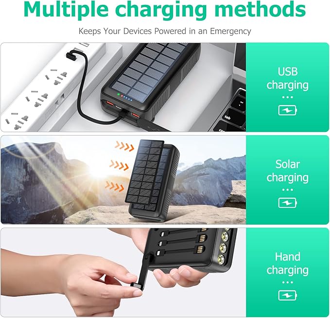 Solar Charger Power Bank 63200mAh, Portable Charger - Image 6