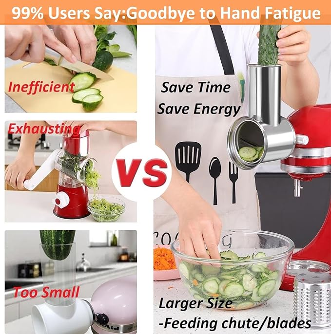 FavorKit Large Stainless Steel Slicer Shredder Attachment - Image 5