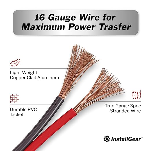 InstallGear 16 Gauge Speaker Cable - 100 ft True Spec Soft Touch Audio Wire - Image 2