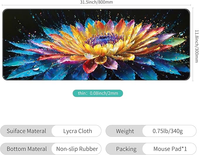 Dynippy Thin Extended Gaming Mouse Pad （31.5 * 11.8 * 0.08 inch） - Image 2