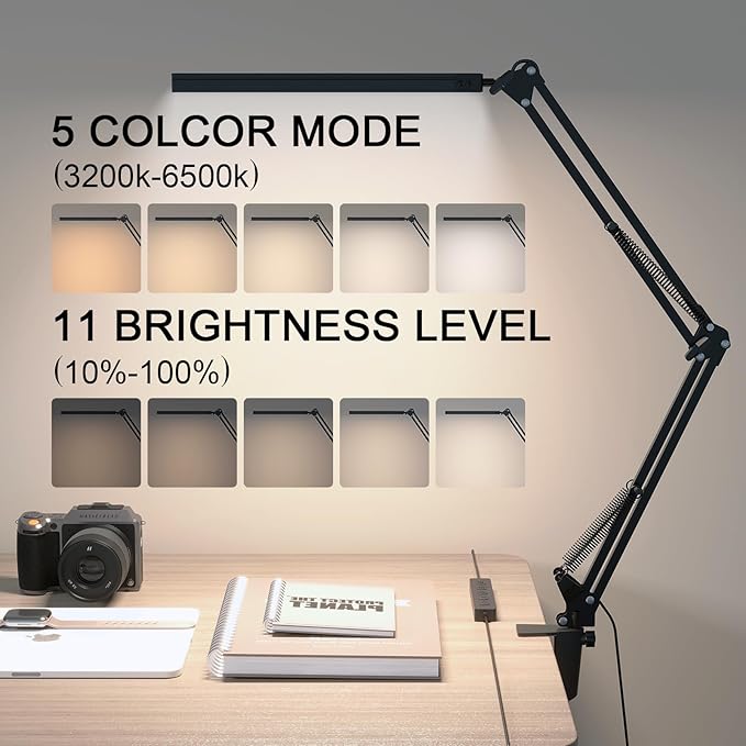 TROPICALTREE LED Desk Lamp for Home Office, Clamp-On - Image 2