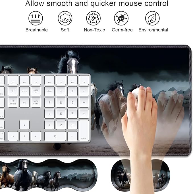 4 in 1 Ergonomic Keyboard Wrist Rest & Mouse Pad Wrist Rest Set, Large XXL - Image 3