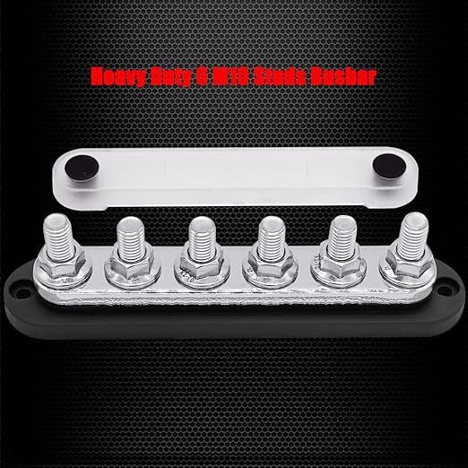 6 x M10 Studs Power Distribution Block Bus Bar 12V, Ampper 7" HD 300A Marine - Image 3