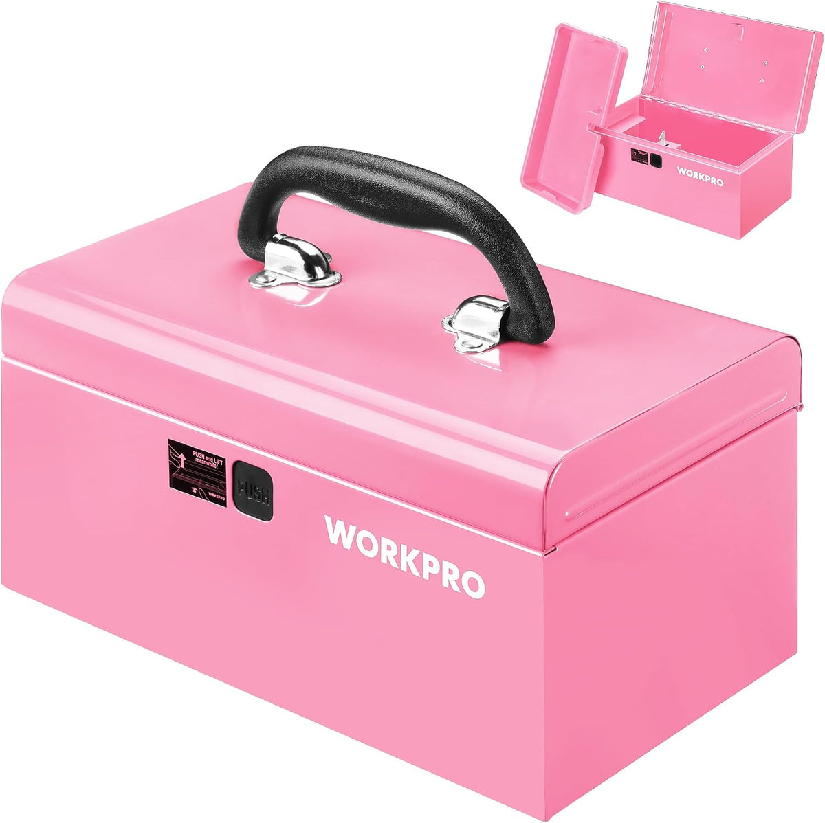workpro 10.8" mini metal tool box with removable, main product view