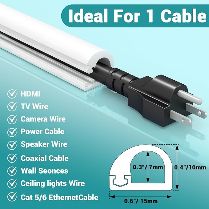 Self-Adhesive TV Cable Hider, Home Audio Flexible Wire Cord Management - Image 2