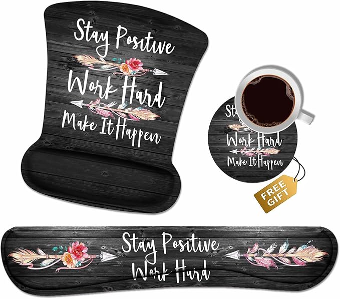 Mouse Pad Wrist Support and Keyboard Wrist Rest Set by Unknown
