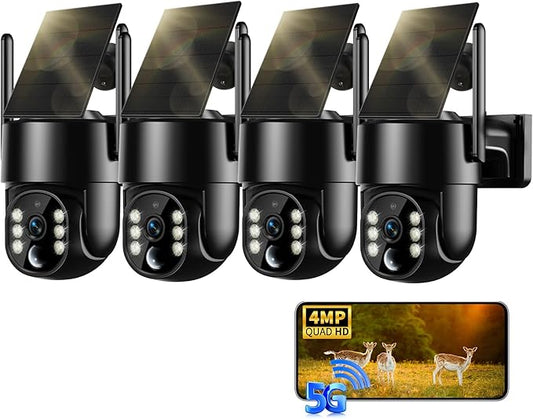 Seeborder Solar Security Cameras Wireless Outdoor, 2K 4MP Security Cameras by Unknown