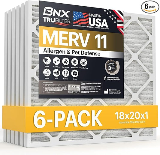 BNX TruFilter 18x20x1 Air Filter MERV 11 by BNX