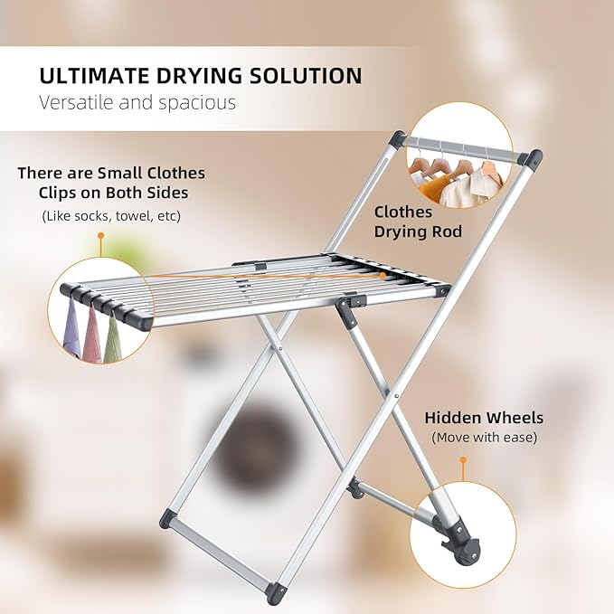 Unkqan Clothes Drying Rack, Foldable Laundry Rack - Image 4