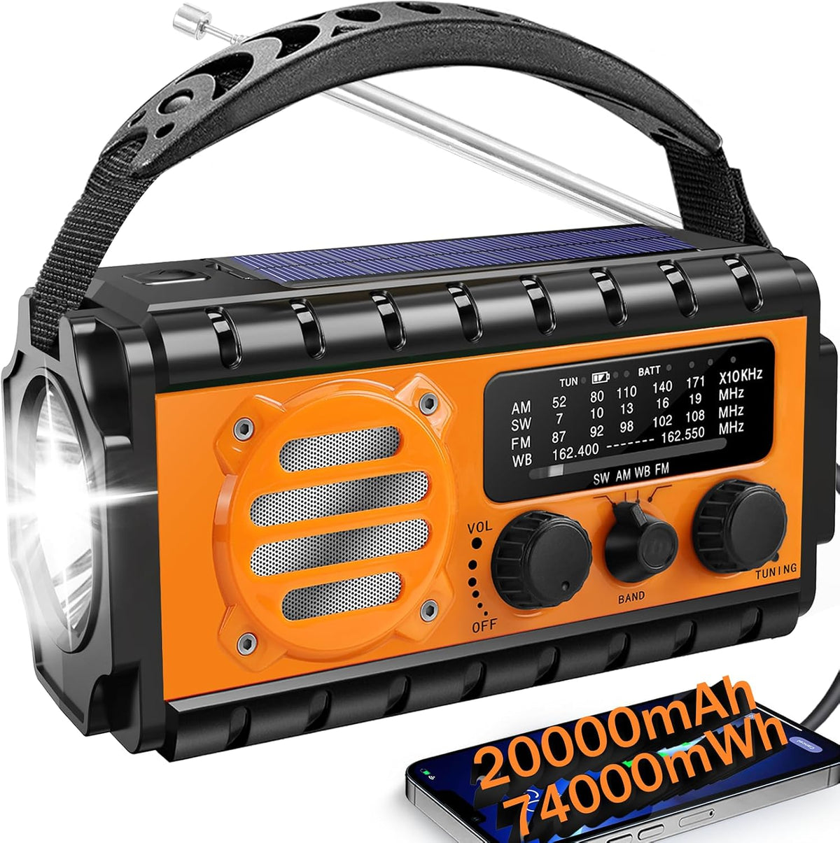 QAUYYW 74000mWh Emergency Radio