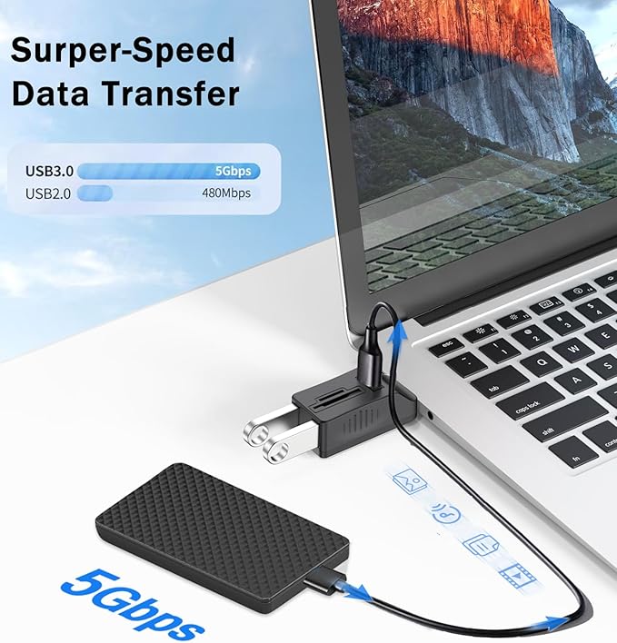 VIENON 5-Port USB 3.0 Hub with SD TF Card Reader, USB Extender Adapter with - Image 5