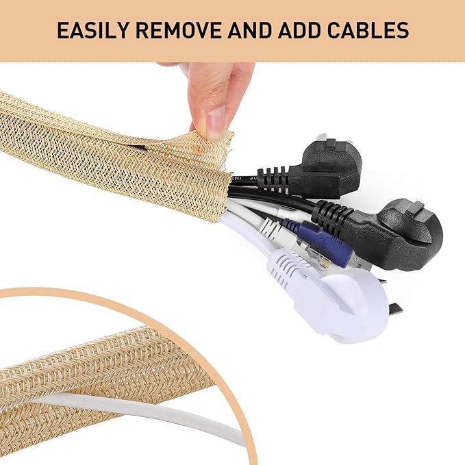 AGPTEK Cable Sleeve Cover, 10ft - Image 4