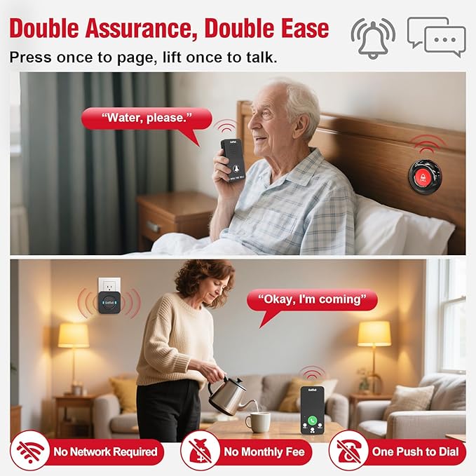 CallToU Caregiver Pager Alert Button Intercoms Wireless - Image 2