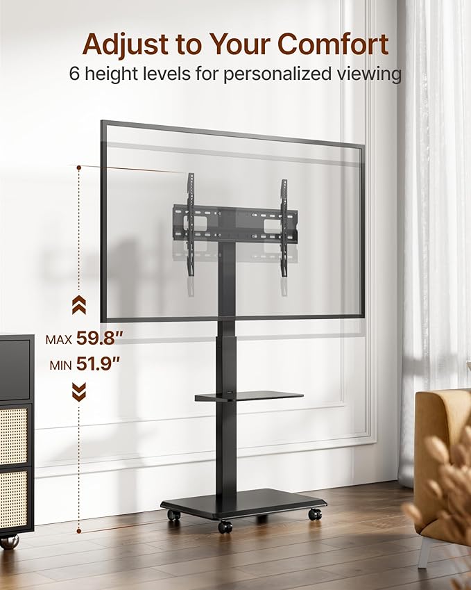 ECOTINY Steel Base Rolling TV Stand - Image 5