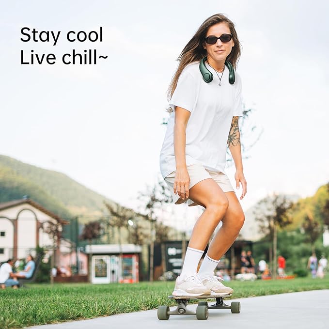 JISULIFE Portable Neck Fan, Hands Free Bladeless Fan, 5 Speeds, 4000 mAh - Image 6