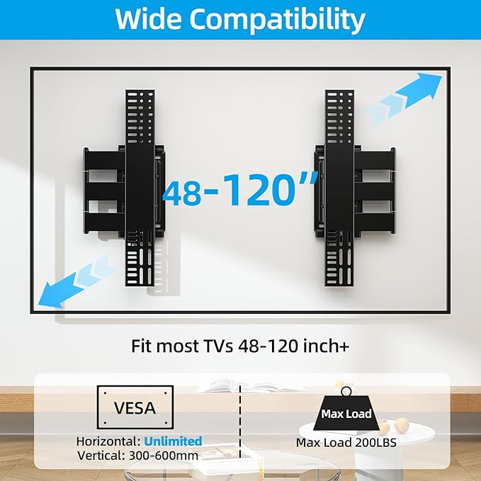 HOME VISION Heavy Duty Full Motion TV Wall Mount Bracket - Image 2