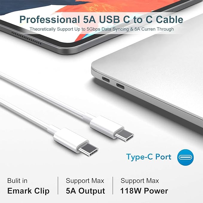 ixcv Mac Book Pro Charger - 118W USB C Charger Fast Charger Compatible - Image 6