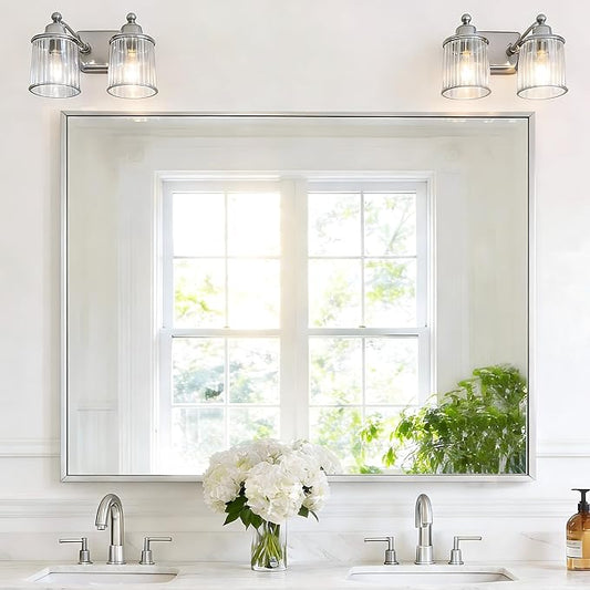 40x48inch Silver Bathroom Mirror, Large Rectangular Wall Mirrors by Welcometocofeny