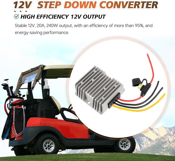 JAMHER 12V 240W Golf Cart 48V 36V to 12V Waterproof Converter Voltage Regulator - Image 6