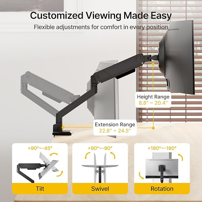 monTEK Single Monitor Arm with USB - Image 4