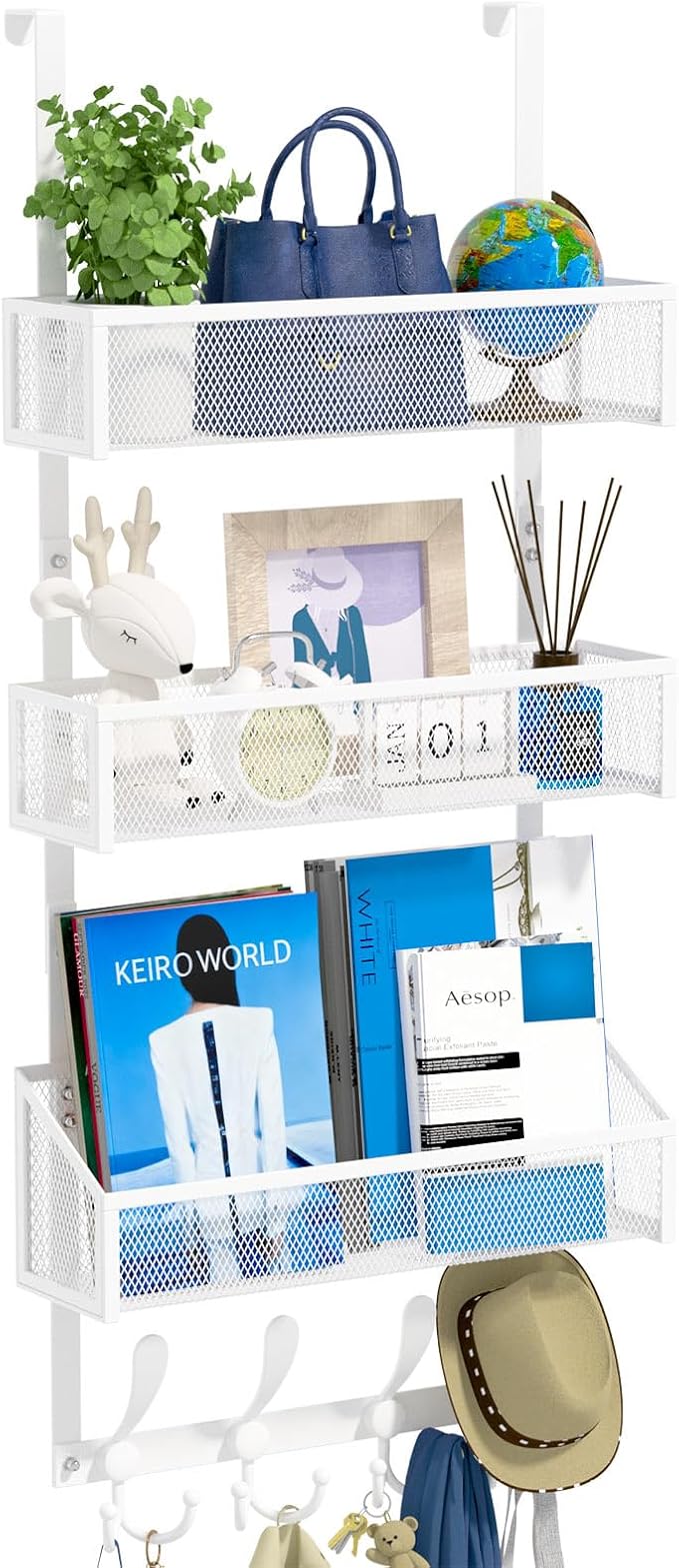 Kaiferty Over The Door Hooks Organizer, Coat Rack Over The Door Storage Hanger by Kaiferty