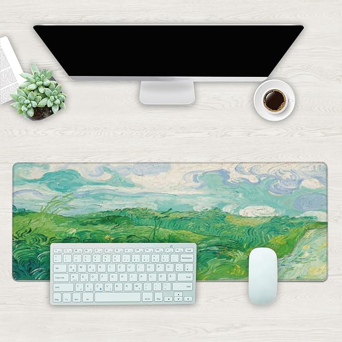 Desk Mat, Field Landscape Oil Painting Extended Gaming Mouse Pad Large - Image 2