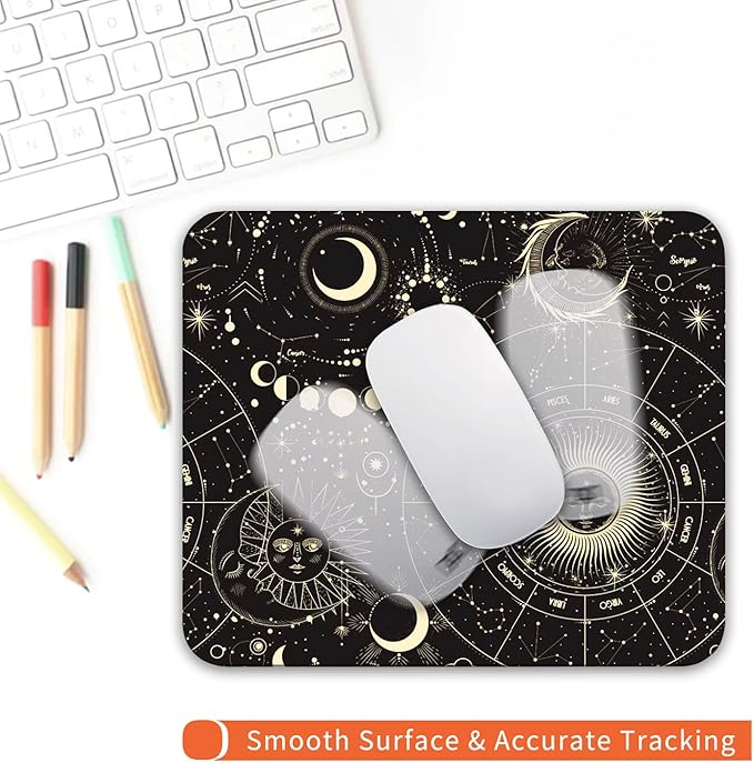 Armanza Square Mouse Pad Moon Sun, Personalized Premium-Textured Custom Mouse - Image 4