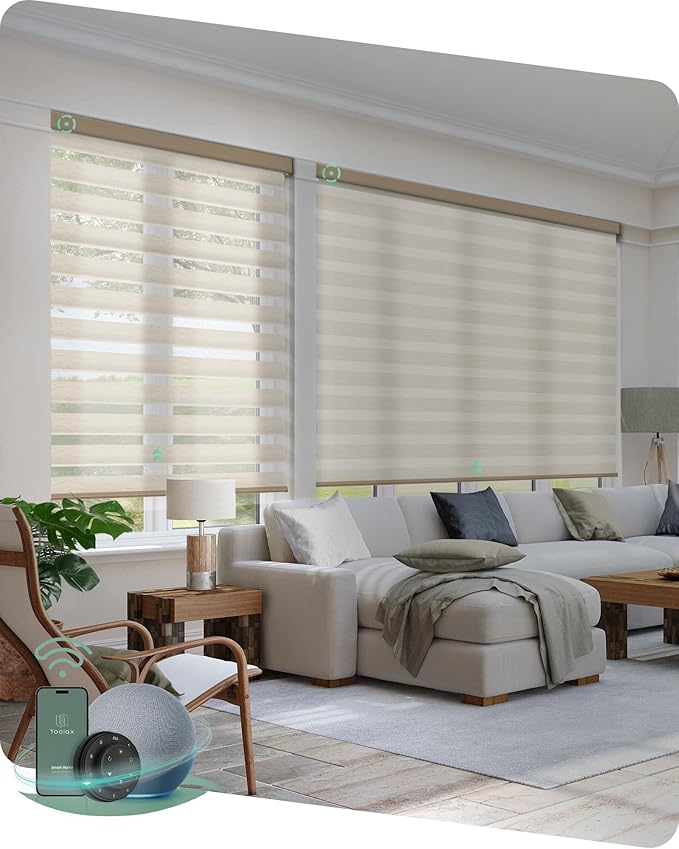 Yoolax Motorized Zebra Blinds Compatible by Yoolax
