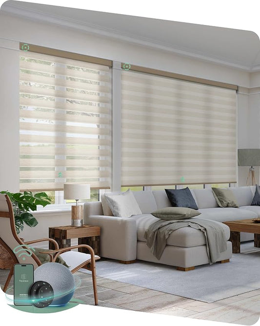 Yoolax Motorized Zebra Blinds Compatible by Yoolax