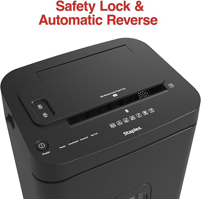 Staples 150-Sheet Micro-Cut Paper Shredder, 7.4-Gallon Pull-Out Bin, - Image 5