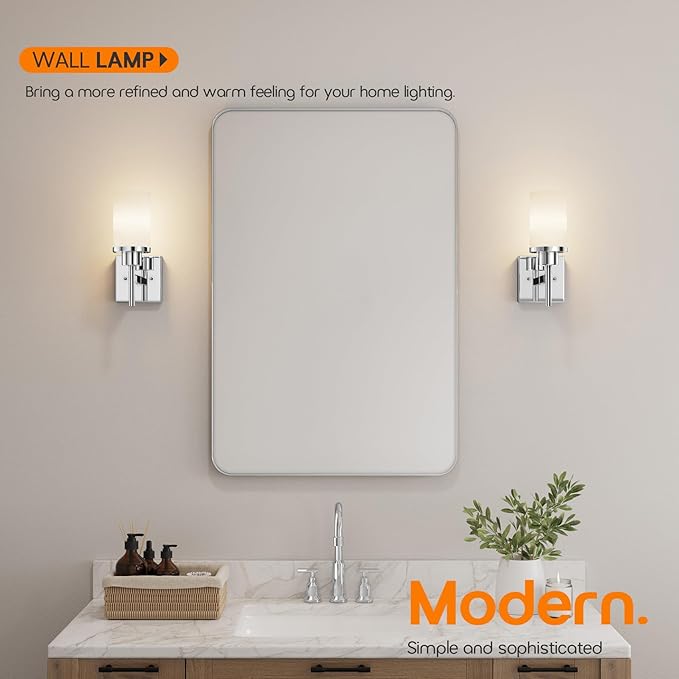 AONEON Vanity Lights Polished Chrome Bathroom Light Fixtures - Image 2