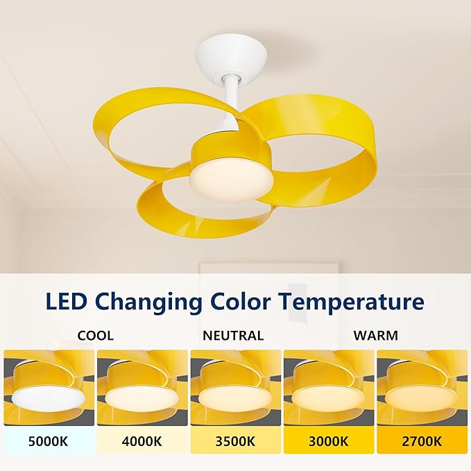 FANX 22 Inch Ceiling Fan with Light and Remote, Quiet DC Motor, Dimmable LED - Image 2