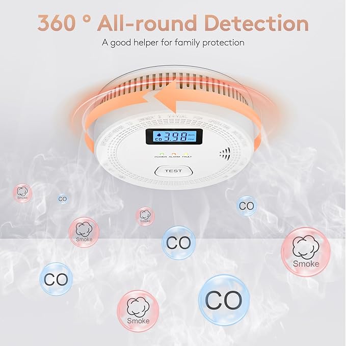 6 Packs, 2 in 1, Smoke Carbon Monoxide Detector, Carbon Monoxide - Image 5