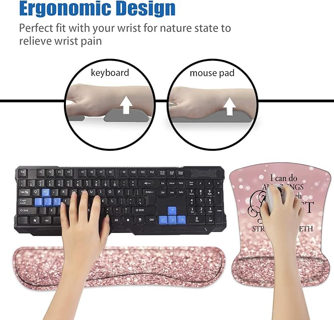 Ergonomic Mouse Pad Wrist Support and Keyboard Wrist Rest Set - Image 7