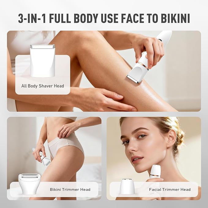 Crolanli Bikini Trimmer for Women, 3-in-1 Electric Razors for Women, IPX7 - Image 6