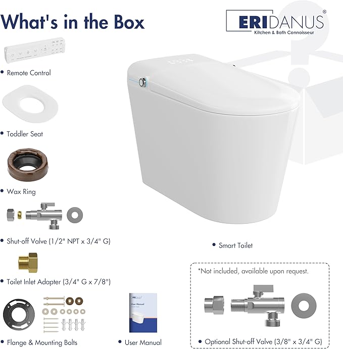 Eridanus Smart Toilet with Bidet Built in, One Piece Bidet Toilet - Image 16