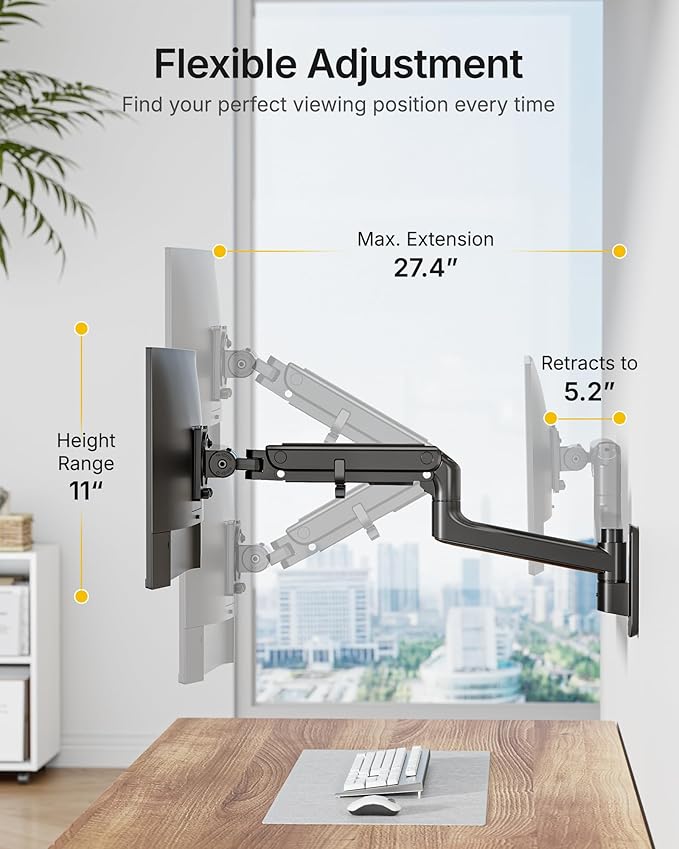 monTEK 17-49 inch Single Monitor Wall Mount - Image 4