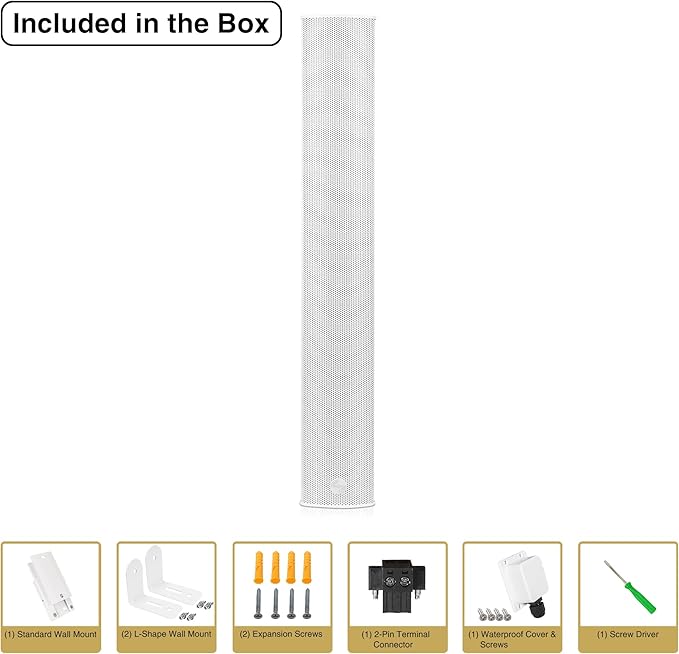 Sound Town Weatherproof Compact Aluminum Line Array Column Speaker - Image 7
